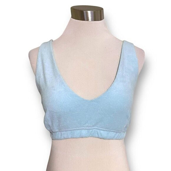 Offline by Aerie Summer Lights Terry Sports Bra Sz Large Light Blue Wirefree - Picture 3 of 6